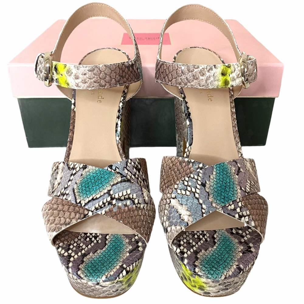 kate spade Multicolor Snake-Print Platform Sandals - Picture 7 of 14